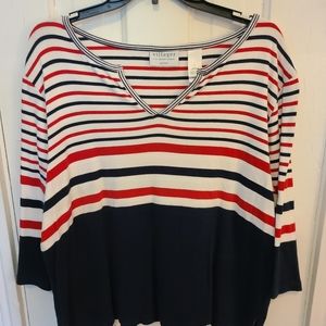 Red, white & blue striped top